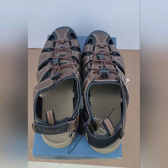 Khombu Mens Brown Fisherman Closed Toe Sandals  Size 11 BRAND NEW - Picture 7 of 9